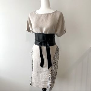 Linen Neutral Tunic Dress